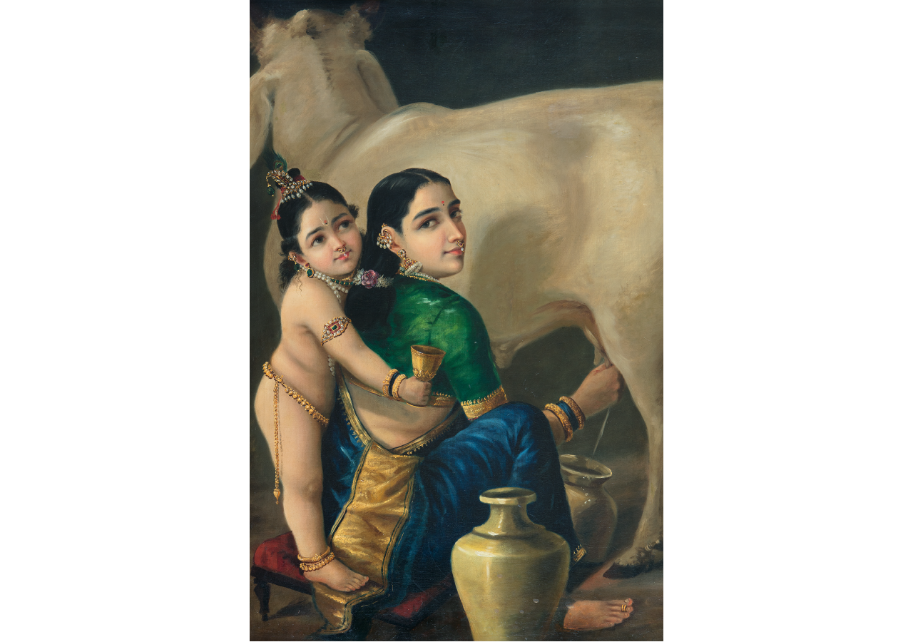 Raja Ravi Varma. Yashodha and Krishna. Courtesy of DAG