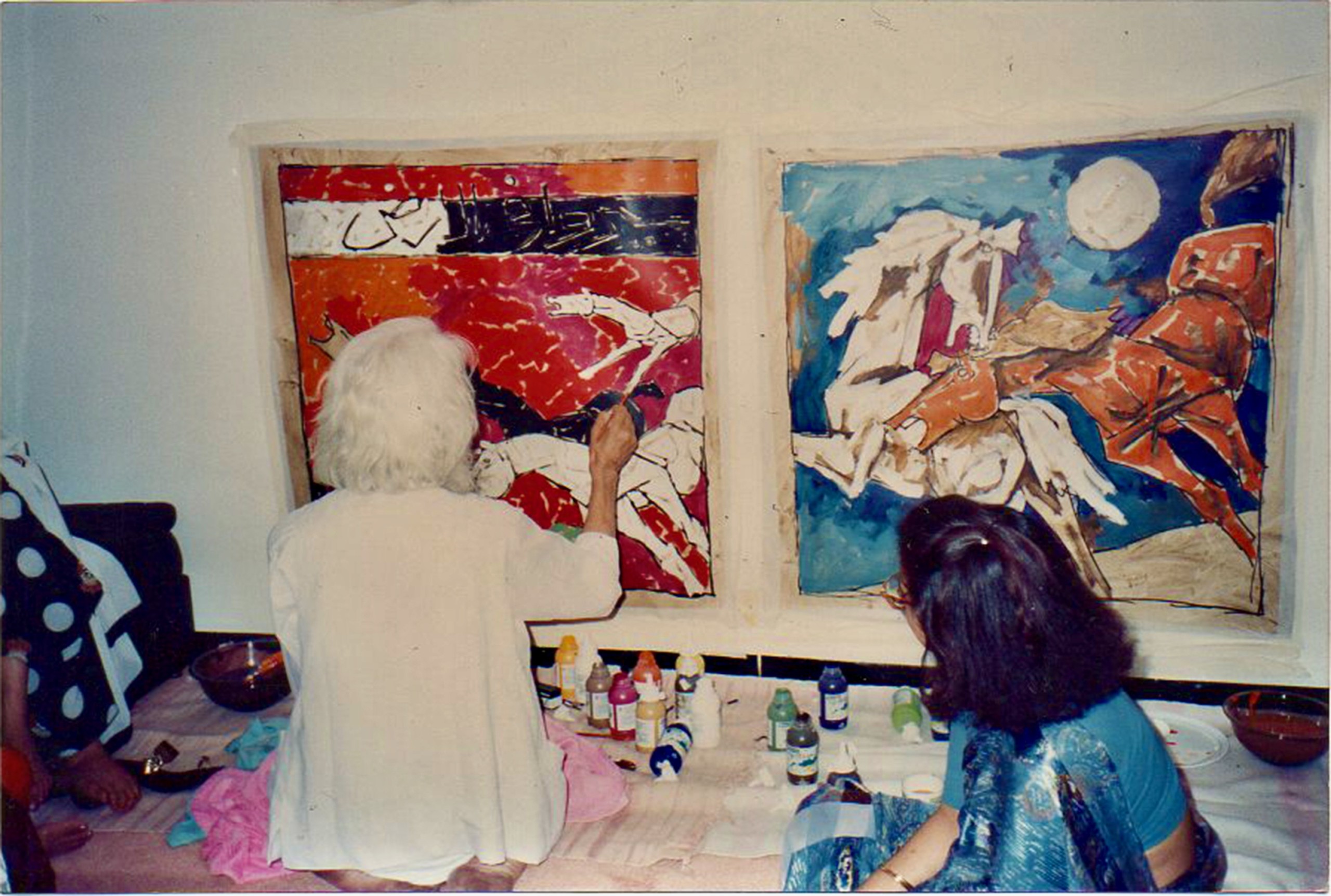 Defining Moments With Husain India Art Fair   M.F. Husain With Renu Modi Early 90s. Courtesy Of Gallery Espace Scaled 