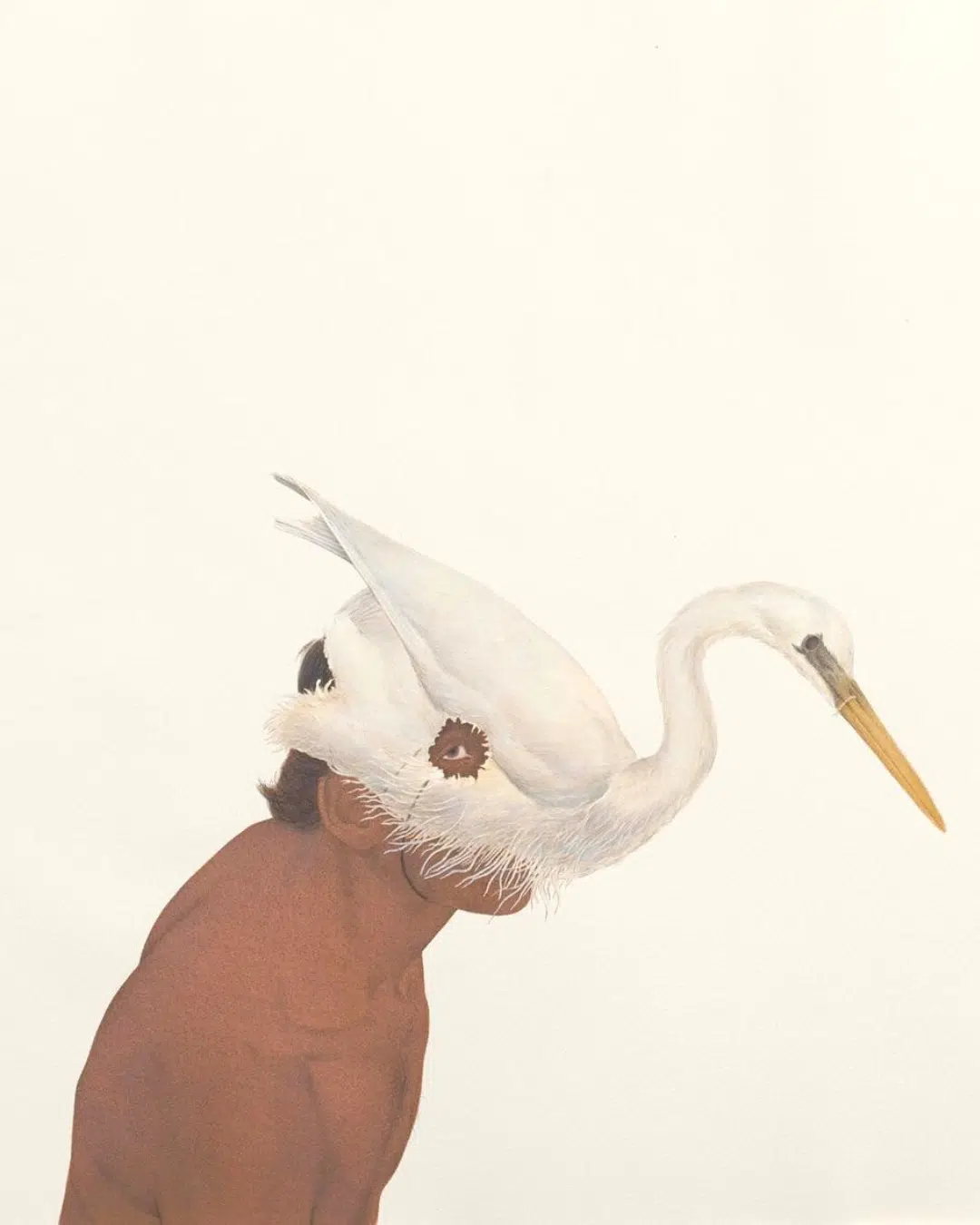 Ali Kazim. Untitled (The Bird Hunter series II), 2020. Watercolour pigments on paper. Courtesy of Jhaveri Contemporary.