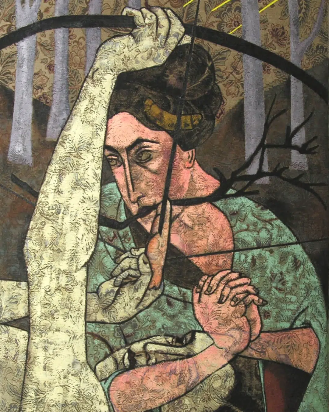 Anju Dodiya. Cloud Hunter, 2005. Acrylic on mattress. Courtesy of Vadehra Art Gallery.