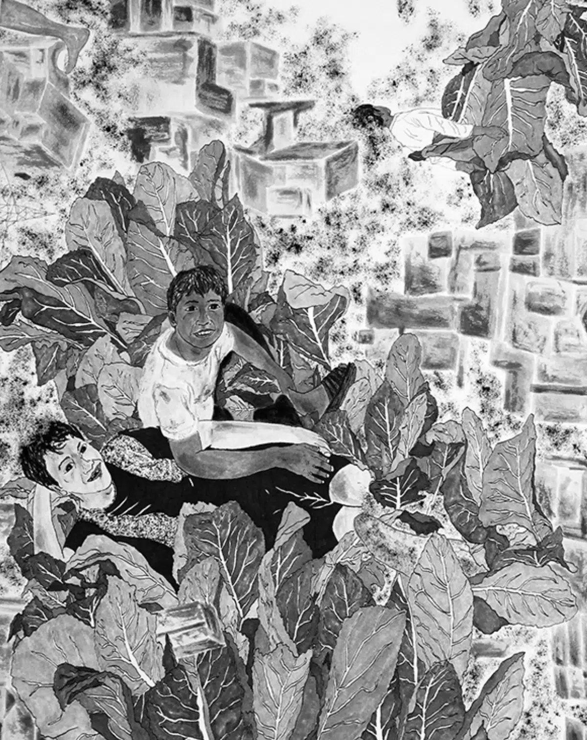 Karan Shrestha. Untitled, 2021. Ink on archival cotton rag paper. Courtesy of Shrine Empire.