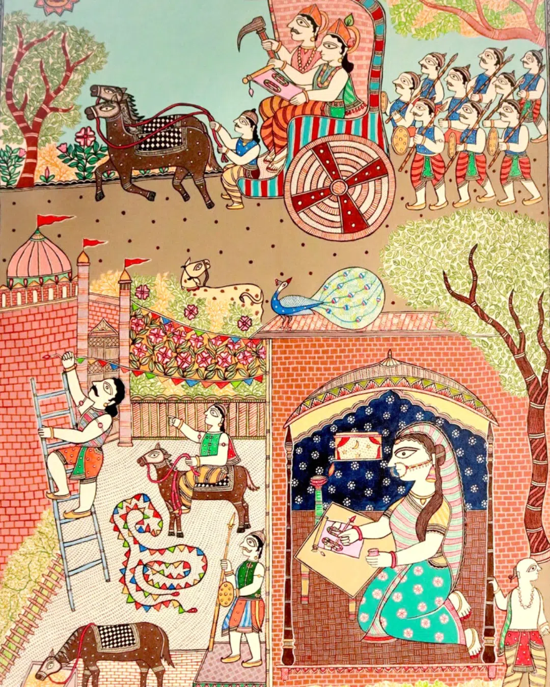 Avinash Karn. Rukmini Letter to Krishna, Year unknown. Acrylic on canvas. Courtesy of Artzolo.