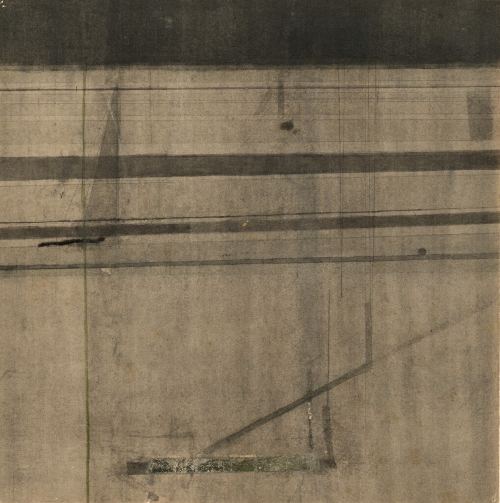 Nasreen Mohamedi, Untitled, 1970. Ink, watercolour and collage on paper. 8.25in x 8.25in. Courtesy of Vadehra Art Gallery and Glenbarra Art Museum
